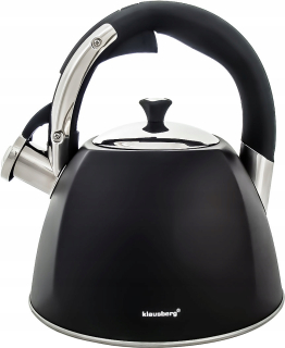 Čajník, kanvica na čaj -  Klausberg Kettle Whistle 3L Indukčné Black Mat