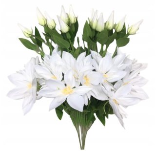Klematis kytice umelé kvety biele 48 cm 12 ks