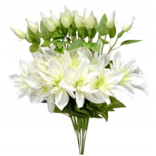 Klematis Bouquet Artificial Flows Cream 48 cm 12 ks
