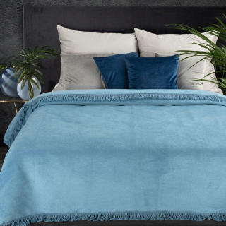Prikrývka na posteľ - Eurofirany Bland AKRYL 200 x 150 cm odtiene modrej
