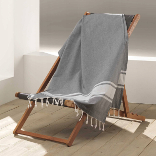Prikrývka na posteľ - DOUCER prikrývka d'intérieur bavlna 100 x 200 cm odtiene šedej