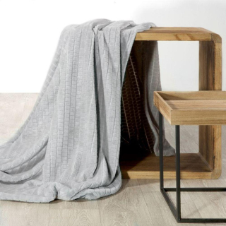 Prikrývka na posteľ - Eurofirany Microfibra 210 x 170 cm odtiene šedej, striebro