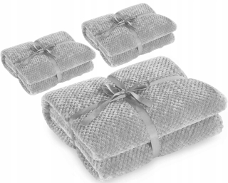 Prikrývka na posteľ - Deka DesignHomeDecor mikrovlákno 200 x 150 cm béžová, čierna, odtiene sivej