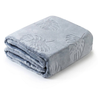 Prikrývka na posteľ - Čierna zóna spánku polyester 200 x 220 cm odtiene šedej