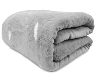 Prikrývka na posteľ - KOC Contrast Polyester 150 x 200 cm biely, odtiene šedej