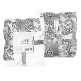 Prikrývka na posteľ - Faro Polyesterova prikrývka 200 x 150 cm biela, odtiene šedej