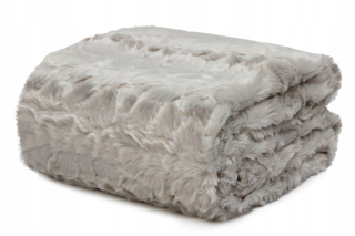 Prikrývka na posteľ - Black Bedspread Artificial Fur Teddy Bear 130x170