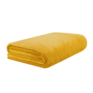 Prikrývka na posteľ - Gomla polyesterová deka 200 x 150 cm odtiene žltej