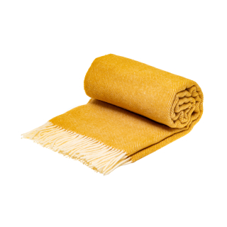 Prikrývka na posteľ - Rena textilná prikrývka vlna 200 x 140 cm odtiene žltej