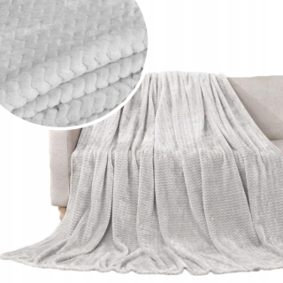 Prikrývka na posteľ - HOMEVIBES KOC MIKROFIBRA 200 x 160 cm odtiene šedej