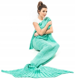 Prikrývka na posteľ - Man Koc a pani Akryl Gadget 190 x 90 cm odtiene modrej