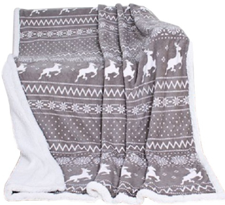 Prikrývka na posteľ - Škandinávska prikrývka 150x200 Sherpa Reindeer Patterns Hit