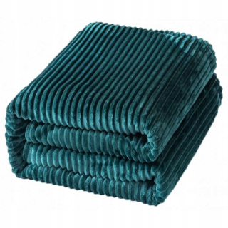 Prikrývka na posteľ - KOC160X200 Elegantne so soľou so zelenými pruhmi