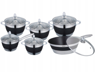 Sada hrncov - Sada Hoffner 12 Elem hrnca. 9969 black