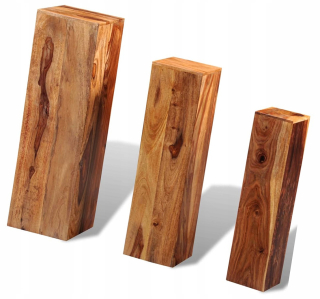 Stojan na kvety - Sada kvetinových záhonov Lite wood Sheesham ==== 3 ks
