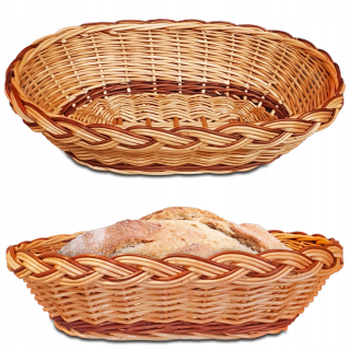 Kôš, košík - Krémový prútený, hnedé odtiene