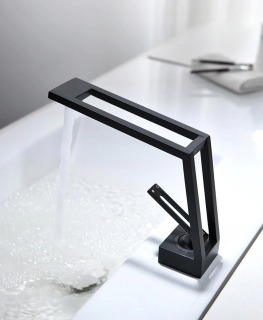 Faucet, Washbasin Battery Effect Black Matt V5