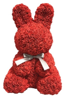 Králik s ruží Rose králik darčekové Bunny ornament