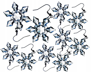 Vianočné ozdoby - Crystals Snowflakes Baubles Stars Set 10ks