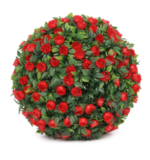 Kvetinová guľa Rose 43 cm Umelé kvety červená