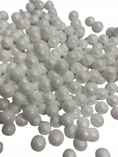 Vianočné ozdoby - Biele gule 400ks Brocked Balls Glitter Ball