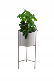 Stojan na kvety - Kov Kos záhon, kovový hrniec 85 cm biela