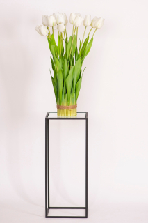 Stojan na kvety - Kvetinový záhon, Corfu stôl, plavené sklo, 60 cm čierny