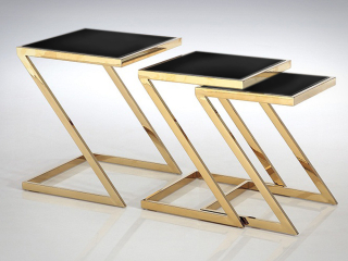 Stojan na kvety - Kvetinový stôl JJ-1023 37x37x48 cm Gold-Black