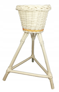 Stojan na kvety - Wicker kvetinový, Plný Wyplot - 1 Ecru kvetináč