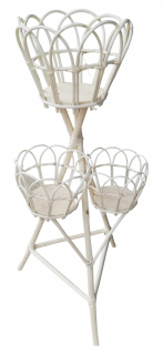 Stojan na kvety - Wicker záhonu, stánok, (3 hrnce) béžová