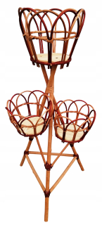 Stojan na kvety - Wicker záhonu, stojan (3 hrnce) s farbou