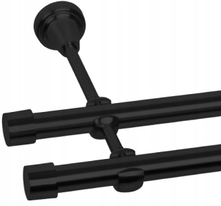 Hotová garniža - Dvojitá záclonová tyč 19 mm + 19 mm 200 cm