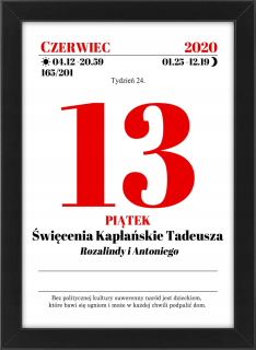 Karta z kalendára Rzekrak A4 Replica + Frame
