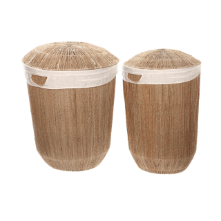 Kôš na prádlo - Kave Home Set Estibalis 2 Rokragle Baskets on