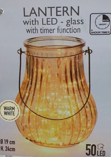Lampáš, svietník - Kielic Vase Holiday LED Silver Gold 19 x 24 cm