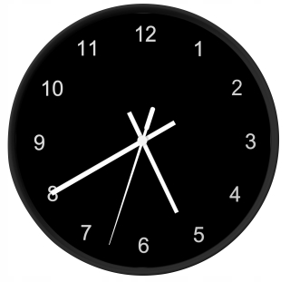 Hodiny - Klasický tiché nástenné hodiny Black