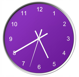 Hodiny - Classic, utíšiť nástenné hodiny Purple Indigo