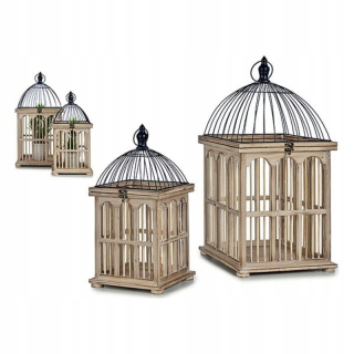 Square Cage Prírodné drevo (2 diely)