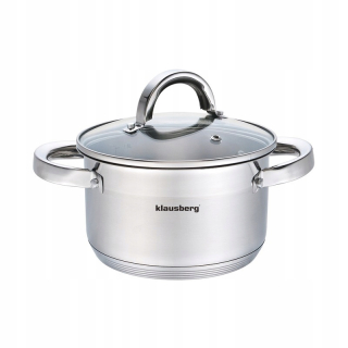 Hrniec, kastrol - Klausberg Steel Pot 1.8L 16cmx9,5 cm KB-7122