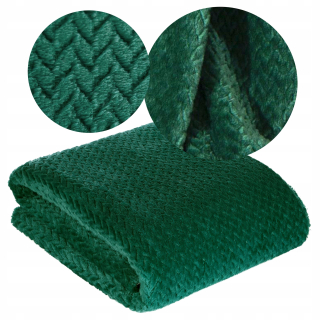 Prikrývka na posteľ - Mikrofibra blokiholicy nevýrazná 200 x 220 cm odtiene zelenej