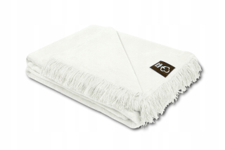 Prikrývka na posteľ - KOC Zwolińska Design Cotton 200 x 150 cm biela