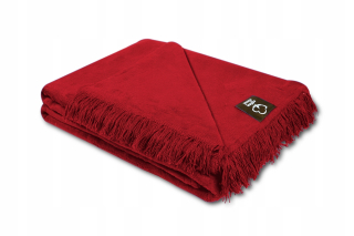 Prikrývka na posteľ - KOC Zwolińska Design Cotton 200 x 150 cm odtiene červenej