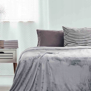 Prikrývka na posteľ - Mikrofibra dekácia prikrývka 220 x 200 cm odtiene šedej