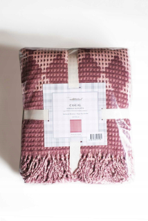 Prikrývka na posteľ - Koc Hamur Home Cotton 220 x 200 cm odtiene fialových, ružových odtieňov