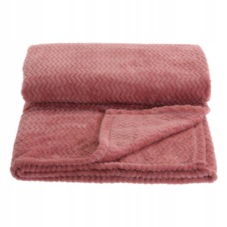 Prikrývka na posteľ - Kolekcia KOC Home Styling Polyester 160 x 130 cm odtiene ružovej