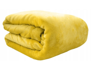 Prikrývka na posteľ - Flanelová kontrastná prikrývka 150 x 200 cm odtiene žltej
