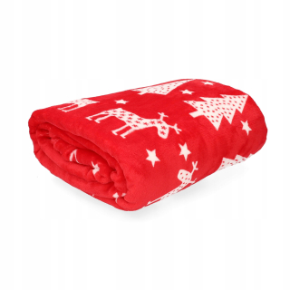 Prikrývka na posteľ - Homla prikrývka polyester 200 x 150 cm odtiene červenej