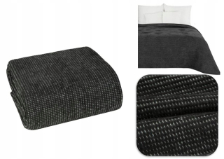 Prikrývka na posteľ - Eurofirany Bland AKRYL 200 x 150 cm čierny