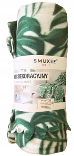 Prikrývka na posteľ - Slimee Polyesterova prikrývka 170 x 130 cm biela, odtiene zelenej