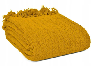 Prikrývka na posteľ - Decovena prikrývka bavlna 200 x 150 cm odtiene žltej